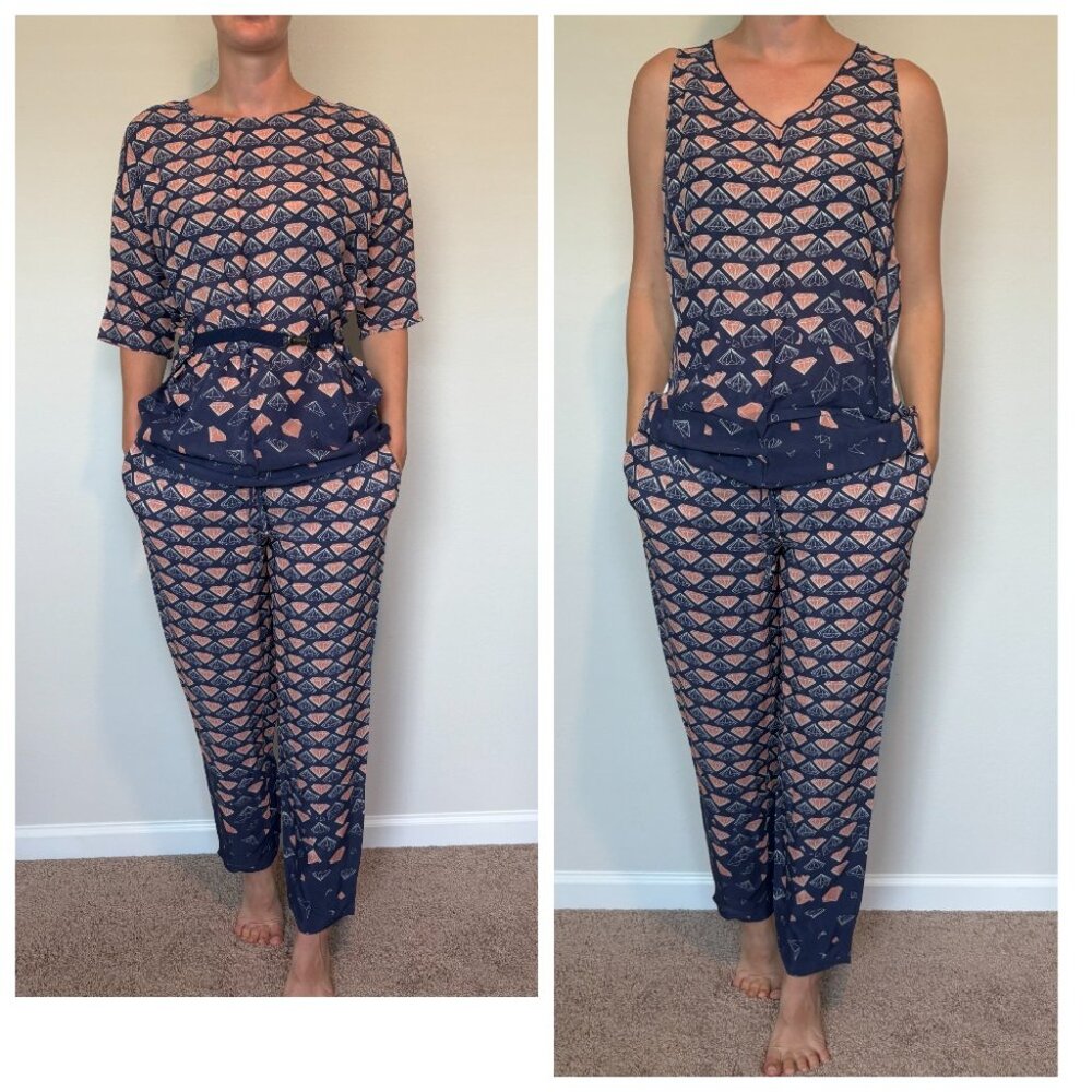 NWT ALYSI Italy 3-Piece Silk Blend Set Pants Blouse Top M 42